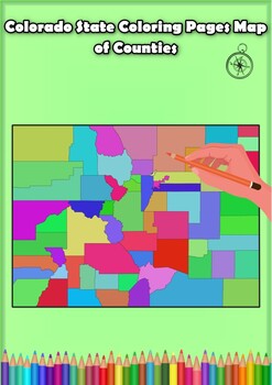 Preview of Colorado State Coloring Pages Map of Counties Highlighting Rivers Lakes Cities