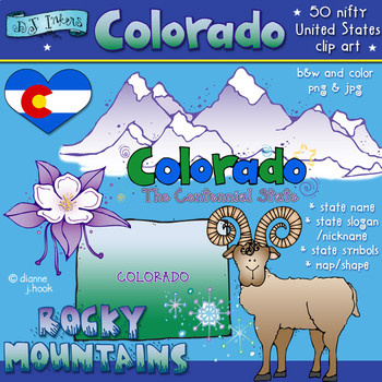 Preview of Colorado State Symbols Clip Art Download