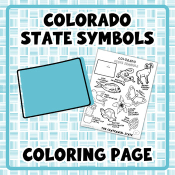Preview of Colorado State Symbols Coloring Page | for PreK and Kindergarten Social Studies