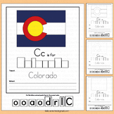 Colorado Writing Activities Flag Tracing Alphabet Letter C