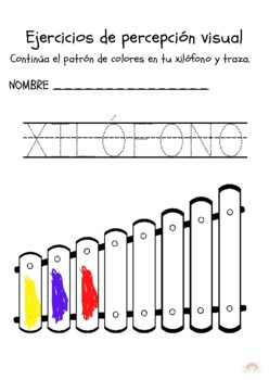 Preview of Colorea el patrón de colores y traza