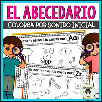 Spanish color by letter sound - Hojas para colorear por sonido inicial
