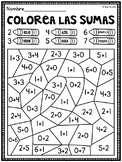 Spanish Color by Number Addition Worksheets Math Colorea l