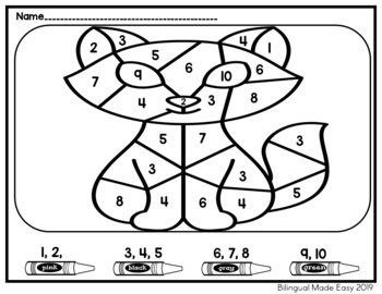 Colorea Los Numeros El Dia De Las Brujas En Ingles Y Espanol Tpt