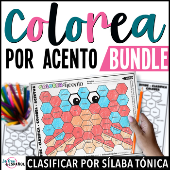 Preview of Colorea por Acento Acentuación - Accents in Spanish Differentiated Worksheets