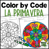 Colorea por Código: Spanish Color by code La primavera | Spring
