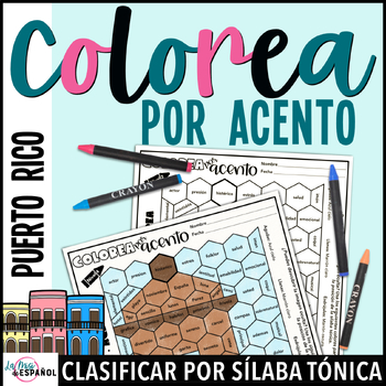 Preview of Colorea por acento - Acentos en palabras agudas llanas esdrújulas - Puerto Rico