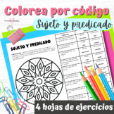 Colorea por código Sujeto y predicado - Spanish