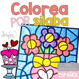 Sílabas con i Colorea por sílaba San Valentín Valentines i