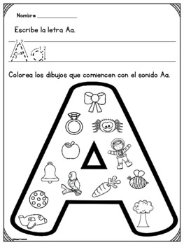 Preview of Colorea Sonidos Iniciales - Spanish Coloring Initial Sounds
