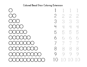 Colored Bead Stair Montessori Math Worksheet By My Montessori Maker