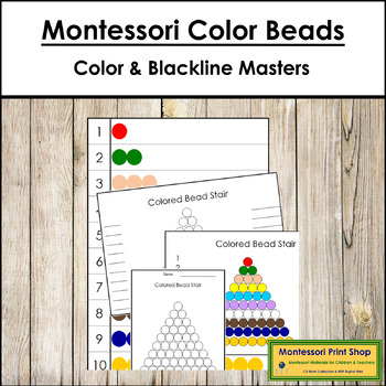 Preview of Montessori Colored Beads Control Chart & Blackline Masters
