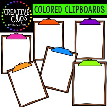 Preview of Colored Clipboards {Creative Clips Digital Clipart}