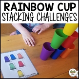Preschool Rainbow Cup Stacking Challenges