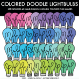 Colored Doodle Lightbulb Clip Art Bundle