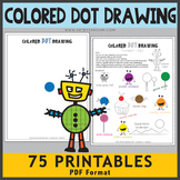 Colored Dot Drawing Activity - Bonus 5 Pattern Dot Printables