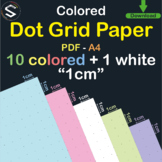 Colored Dot Grid Paper (1cm Grid). For Math, Science, Geog
