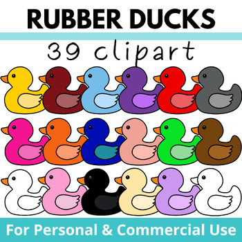 Preview of Colored Duck Clipart - Rainbow Rubber Ducks Clip Art - Colorful Rubber Duckies
