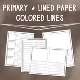Colored Elementary Writing Paper Pack - Primary and Lined 