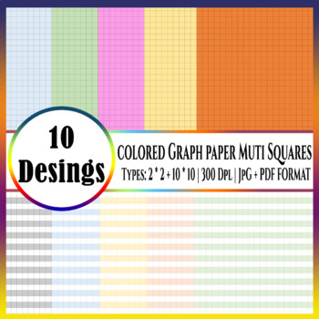 Preview of Colored Graph Paper Multi Squares Notebook "Maya color"