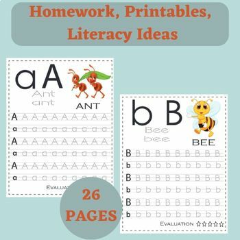Preview of Colored Hand Writing Alphabet Worksheets