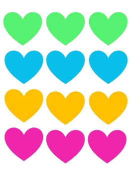 Colored Heart Cut Outs by Courtney Hamilton | TPT