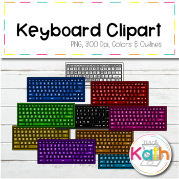 Preview of Colored Keyboard Clip Art / Clipart Teclados de Colores