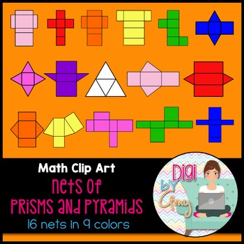 Preview of Colored Nets Prisms and Pyramids clip art