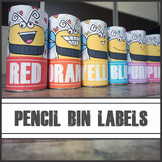 Colored Pencil Bin Labels Posters Word Wall Classroom Deco