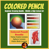 Colored Pencil Drawing Bundle for Middle School or High Sc