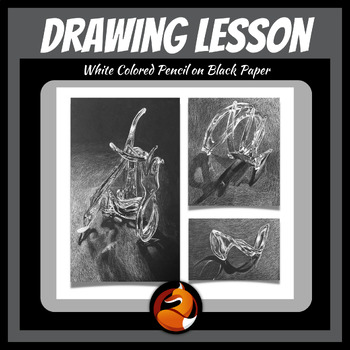 Preview of Drawing Lesson High Contrast Silverware Middle School or High School Art Project