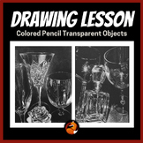Colored Pencil Drawing High Contrast Transparent Objects H