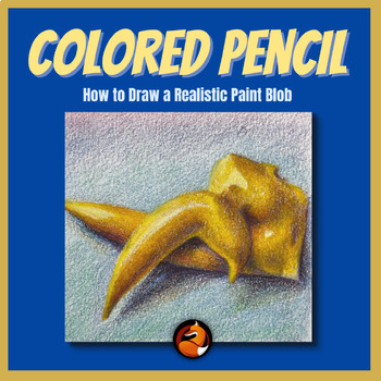 Preview of Colored Pencil Paint Blob Drawing Middle School Art High School Art Lesson