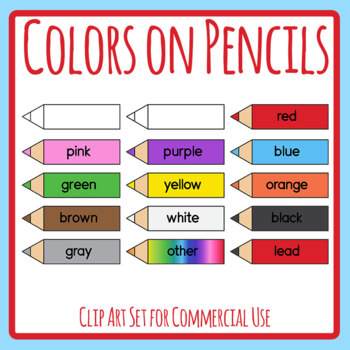 Colored Pencil - Pencil Color Words Simple Outline / Template Clip Art ...