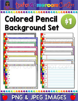 Preview of Colored Pencil Powerpoint Backgrounds Set