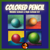 Beginner Art Colored Pencil Sphere Drawing Middle or High School Art