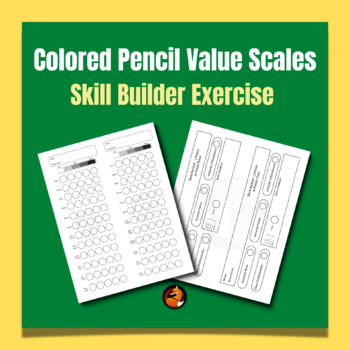 Preview of Colored Pencil Value Scales Practice Worksheet Middle School Art High School Art