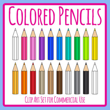 Crayons Clip Art Set - 20 Colors - Personal & Commercial Use