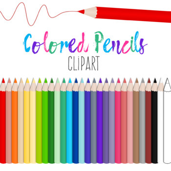 Colored Pencils Clipart - 27 Colors 