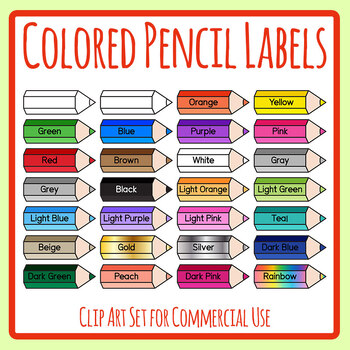 Chunky Color Pencil Clip Art Set