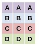 Colored Pinch Cards (Choices: A, B, C, D)