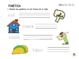 Colored Worksheet "CA-CO-CU" SYLLABLES- write -trazado 1