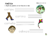 Colored Worksheet "CA-CO-CU" SYLLABLES- write -trazado 3