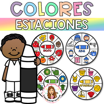 Preview of Colores Estaciones / Seasons Rainbow Otoño. Invierno. Primavera. Verano. Spanish