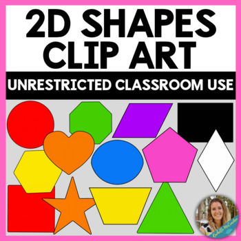 Preview of Colorful 2D Shapes Clip Art, Geometry Clipart