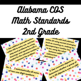 Colorful 2nd Grade Alabama Math Standards Cards