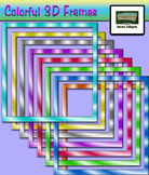3D Frames with Colorful Stripes Clip Art