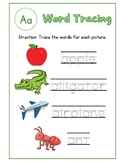 Colorful A to Z Word Tracing Worksheets