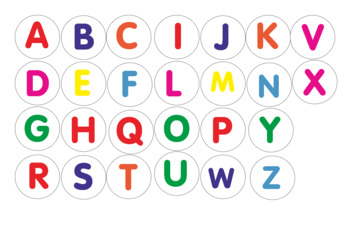 Colorful ABC Circle Stickers Capital Letters by Preschool Printables MG  Works