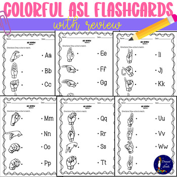 Colorful ASL Flashcards by Dressed in Sheets | TPT